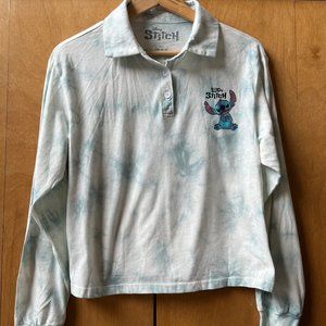 Disney STITCH two-tone long sleeve polo shirt - Juniors M